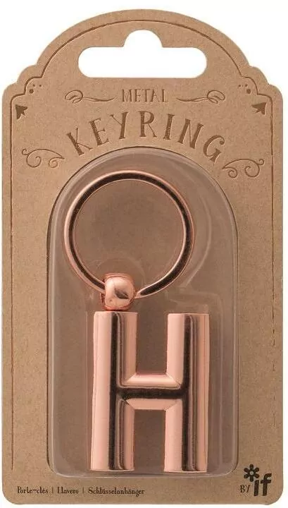 Metalowy brelok do kluczy litera H Keyring - tantis.pl