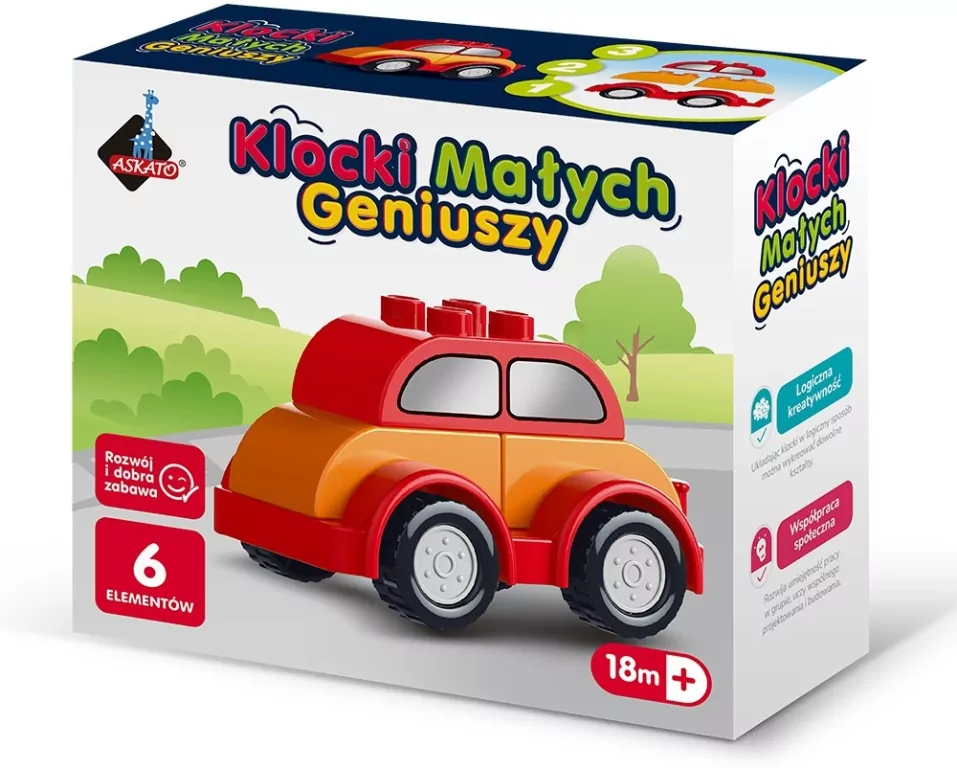 Klocki małych geniuszy Autko 6el - tantis.pl