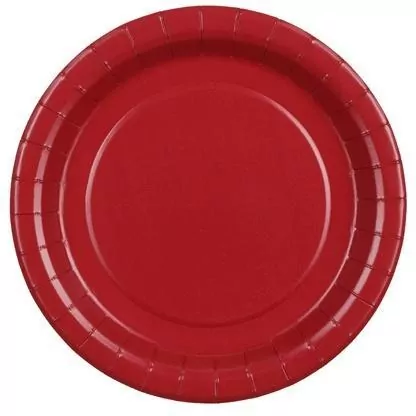 Talerzyki papierowe ciemny czerwony 18cm 6szt - tantis.pl