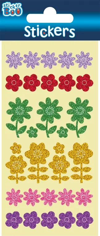 Naklejki Sticker BOO brokatowe kwiaty - tantis.pl