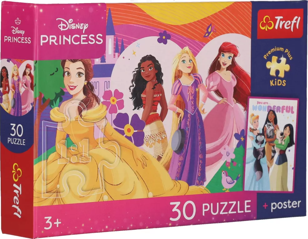 Puzzle 30 Disney Księżniczki + plakat TREFL - tantis.pl