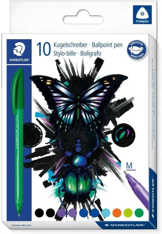 Długopis trójkątny M 10 kolorów STAEDTLER - tantis.pl