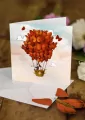 Karnet kwadrat z latającym motylkiem. Ślub balon - tantis.pl