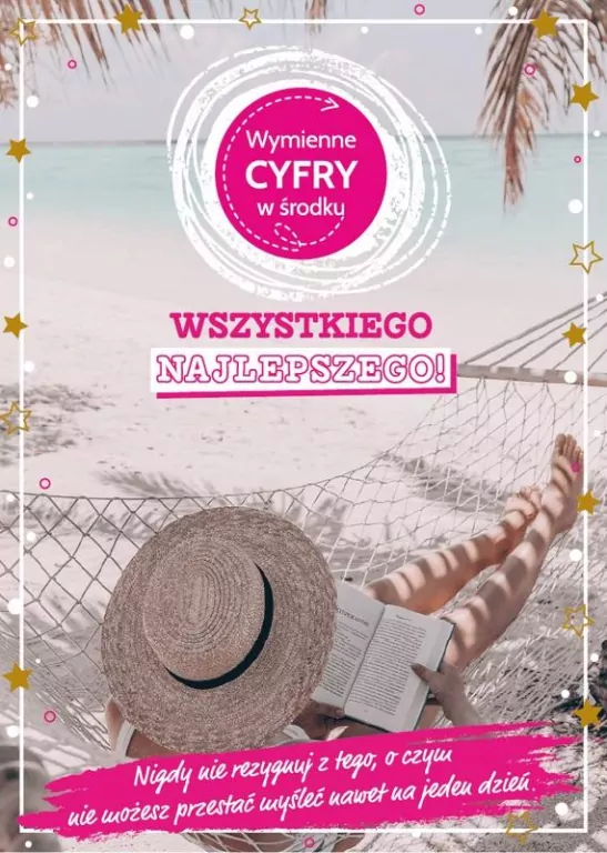 Karnet Urodziny wymienne cyfry - tantis.pl