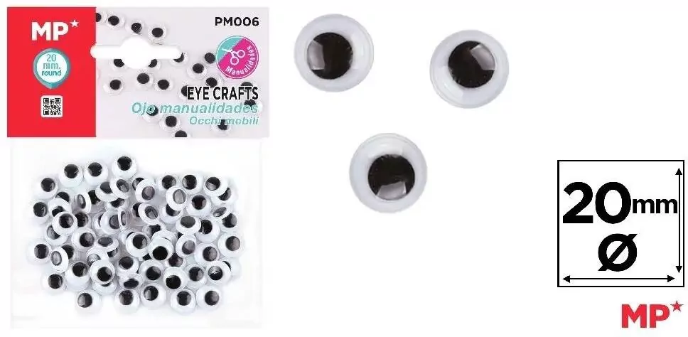 Oczy ruchome samoprzylepne 20mm - tantis.pl