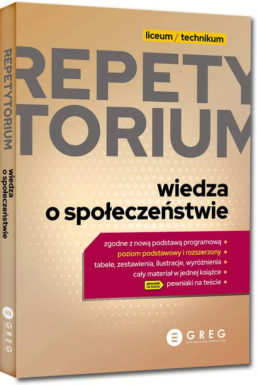 Wiedza o społeczeństwie Repetytorium. Liceum/technikum 2024-2026 - tantis.pl