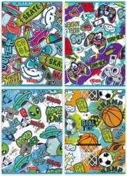 Zeszyt A4/32 linia podwójna - Dziecięce Graffiti, 1 szt.