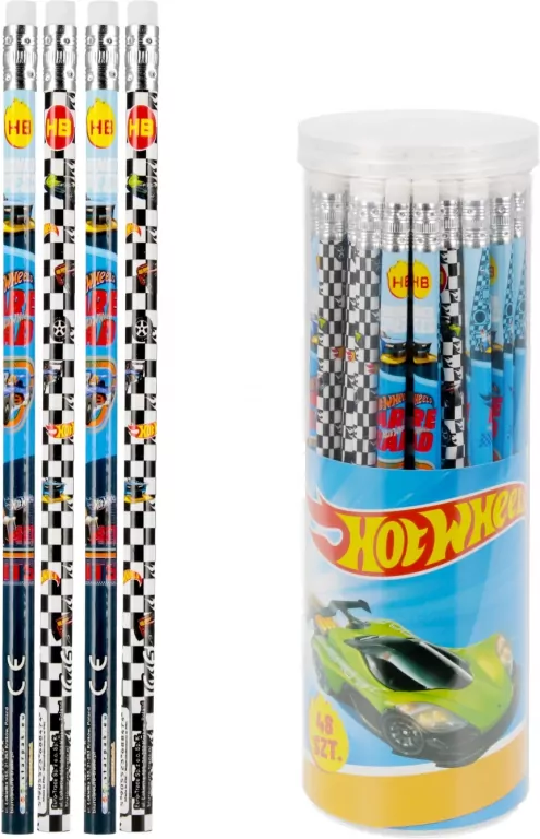 Ołówek z gumką HB Hot Wheels (48szt) - tantis.pl