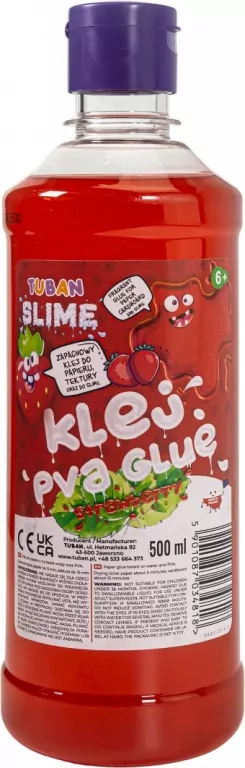 Klej zapach truskawki czerwony PVA 500ml TUBAN - tantis.pl