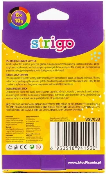 Strigo. Kredki żelowe w sztyfcie - tantis.pl