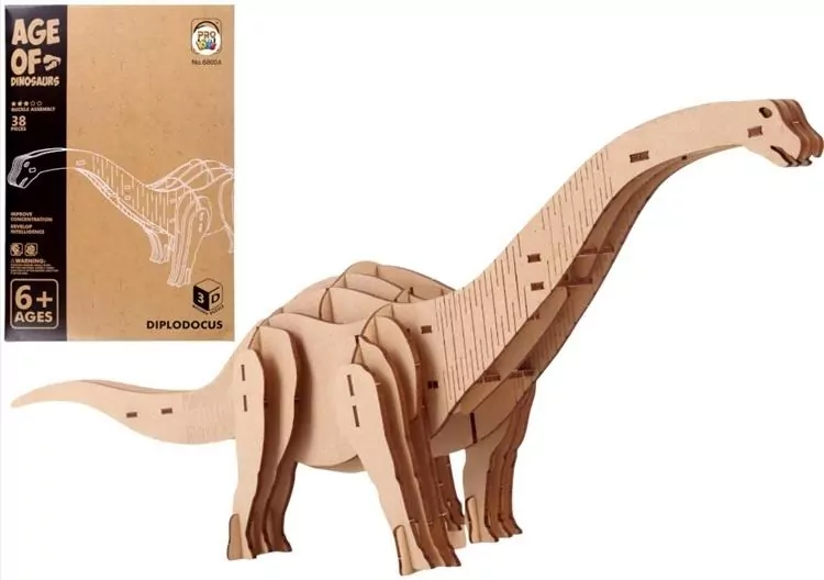 Puzzle drewniane 3D Dinozaur Diplodoukus - tantis.pl