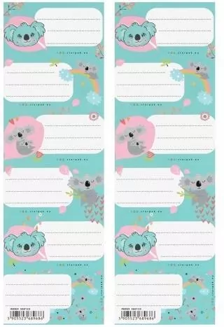 Naklejki na zeszyt Koala (25szt) - tantis.pl