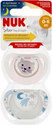 NUK. Day & Night. Smoczki. 0-6 miesięcy. Kotek i noc