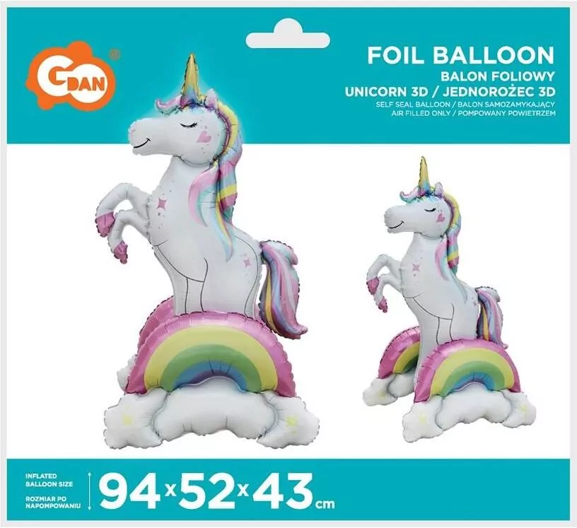 Balon foliowy Jednorożec 94x52x43cm - tantis.pl