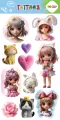 Tatuaże zmywalne Kawaii Girls HAPPY COLOR - tantis.pl