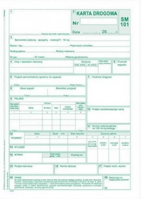 Karta drogowa sm/101 (samochód osobowy) 802-3 - tantis.pl