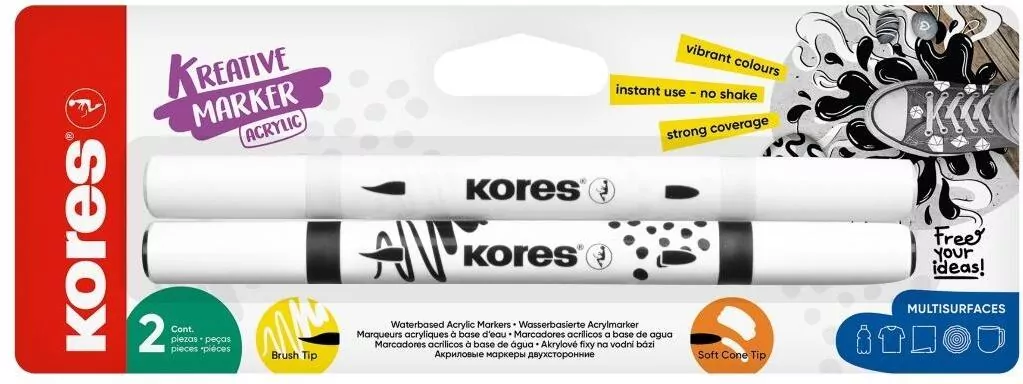 Markery akrylowe Kreative dwustronne - tantis.pl