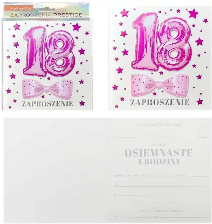 Zaproszenie Urodziny 18 - tantis.pl