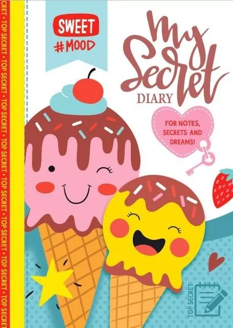 Pamiętnik 135x197/48K kratka TW brokat Słodycze - tantis.pl