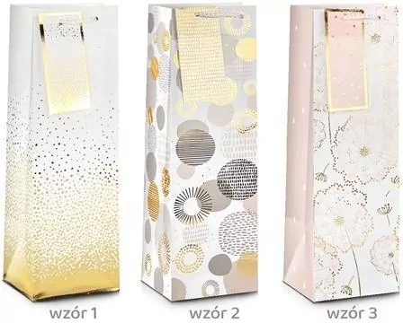 Torba prezentowa Ślub Gold 32x26x10cm MIX - tantis.pl
