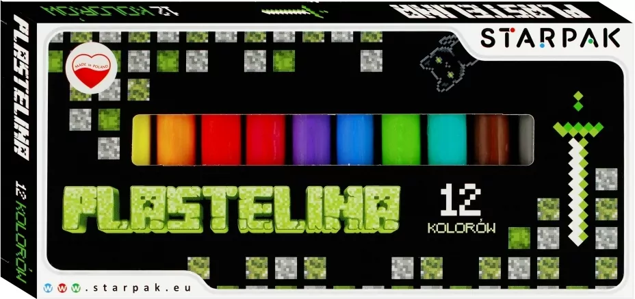 Plastelina. Pixel Game. 12 kolorów - tantis.pl