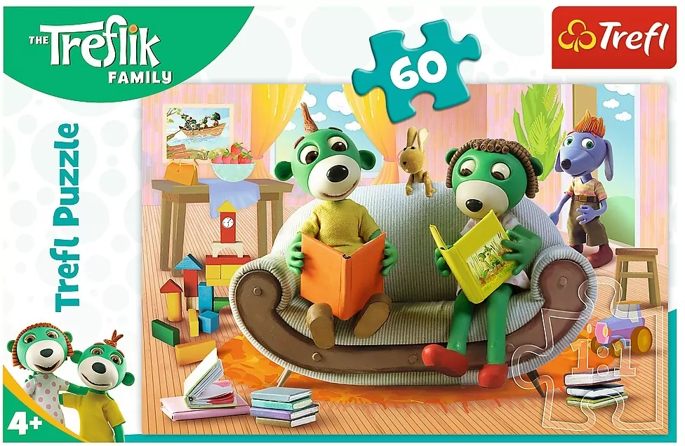 Trefl. Puzzle 60. Wspólne czytanie bajek Trefliki - tantis.pl