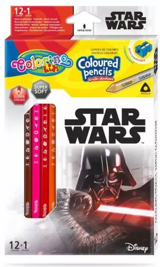 Kredki ołówkowe trójkątne z temperówką Star Wars - tantis.pl