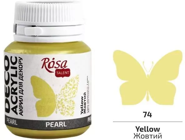 Farba akrylowa perłowa yellow 74 20ml - tantis.pl