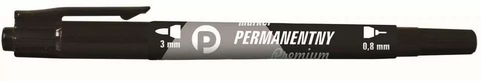 Marker permanentny. Czarny, 2 końcówki - tantis.pl