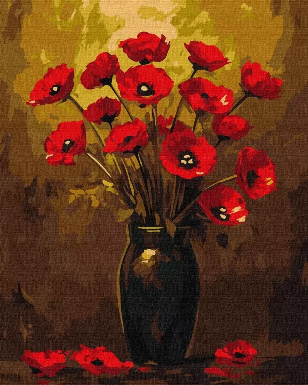 Malowanie po numerach - Bukiet maków 40x50cm - tantis.pl