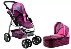 Wózek dla lalek Alice. Spacerówka, gondola 2w1