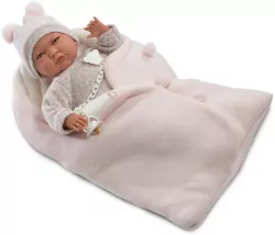 Lalka bobas w różowym beciku 42 cm