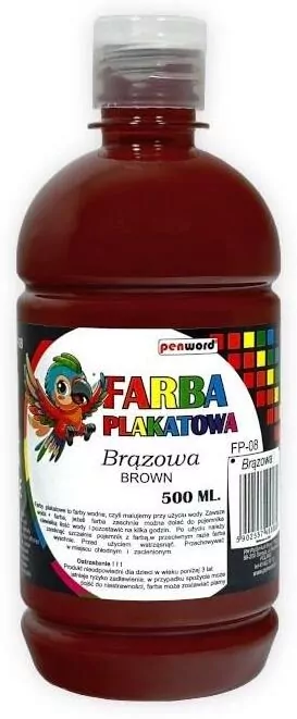 Farba plakatowa 500ml brązowa - tantis.pl
