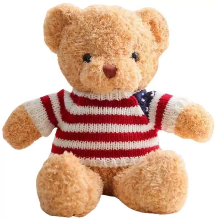 Miś w koszulce w paski pluszowy kremowy 32cm - tantis.pl