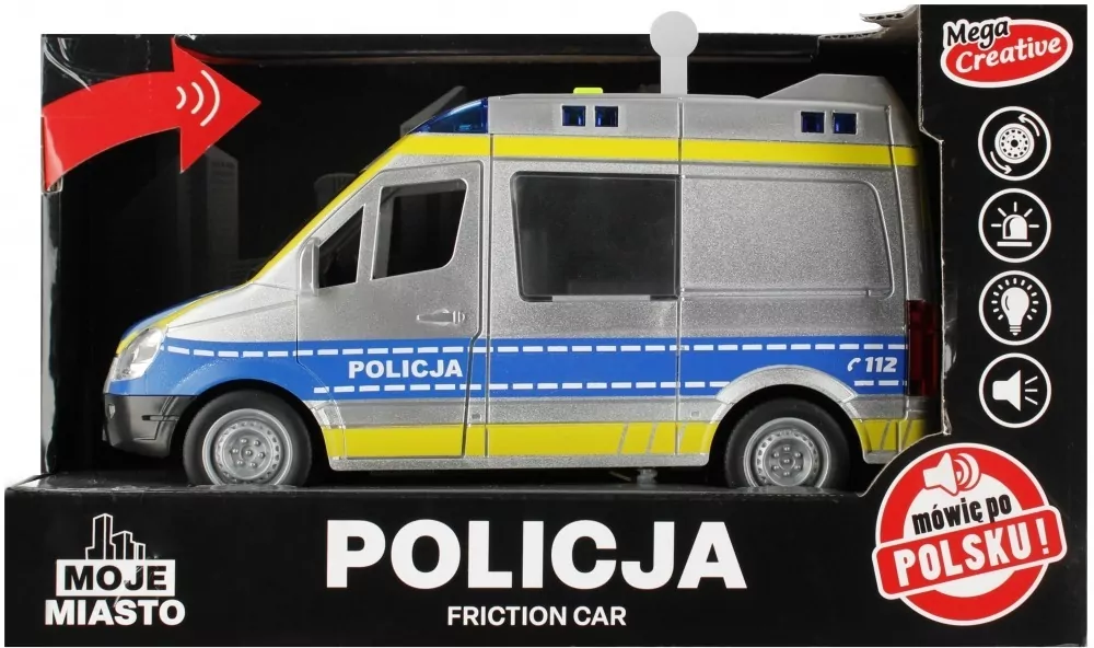 Auto Policja Radiowóz światło/dźwięk - tantis.pl