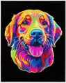 Diamond Dotz - Adults Flocked Neon Golden Retrieve - tantis.pl