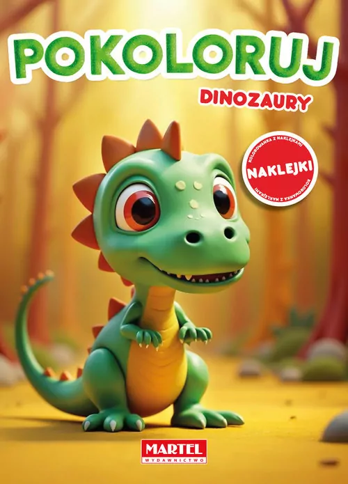 Kolorowanka Pokoloruj dinozaury z naklejkami - tantis.pl
