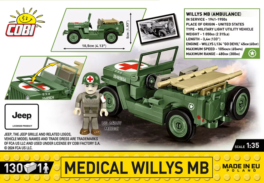 Cobi. Historical Collection Medical Willys MB - tantis.pl