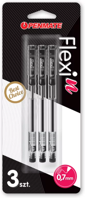 Długopis Flexi N czarny. Zestaw 3 sztuk - tantis.pl