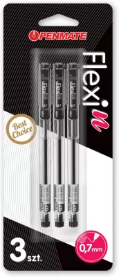 Długopis Flexi N czarny. Zestaw 3 sztuk