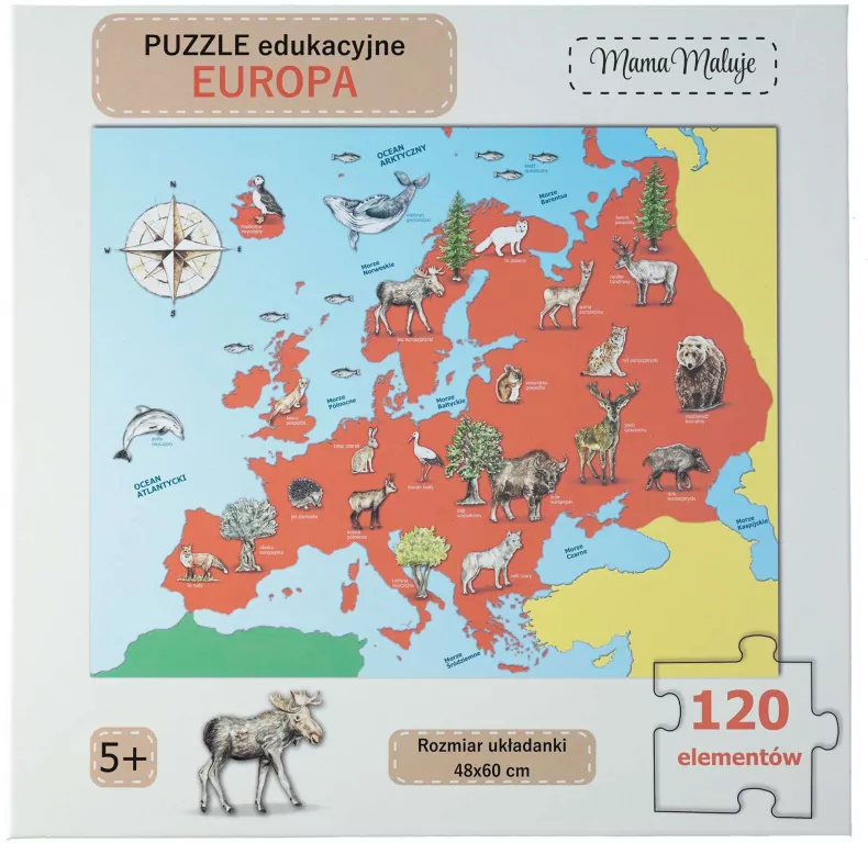Puzzle edukacyjne. Europa 120el - tantis.pl
