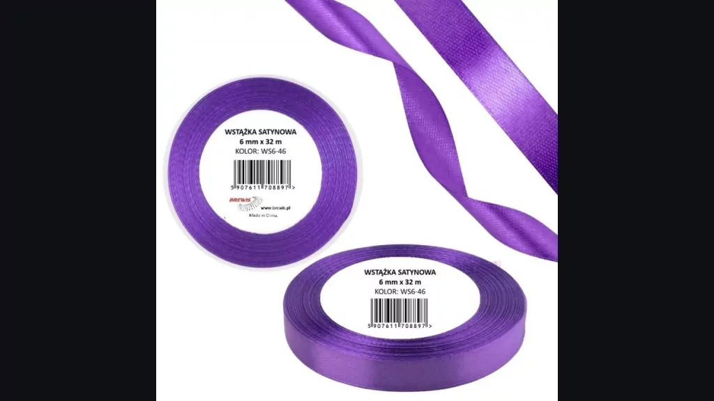Wstążka satyn. 6mm/32m orchidea - tantis.pl