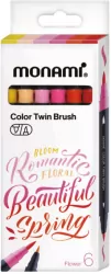 Dwustronne pisaki z końcówkami pędzelkowymi Color Twin Brush Flowers 6 kolorów