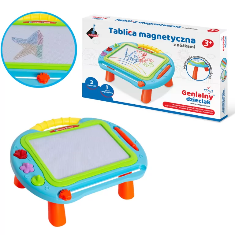 Tablica magnetyczna na nóżkach. Genialny dzieciak - tantis.pl