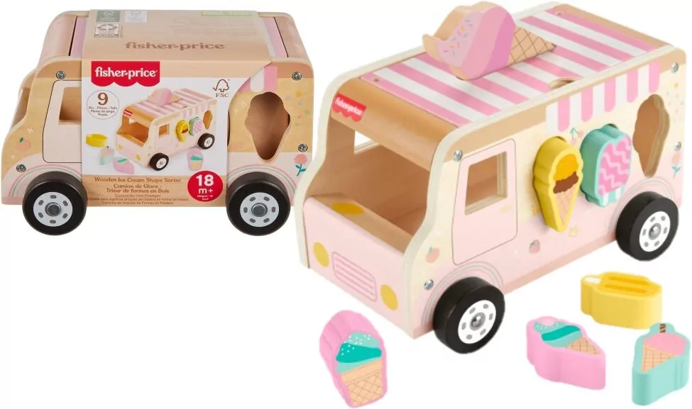 Fisher Price Ciężarówka z lodami drewniany sorter - tantis.pl