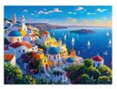 Mozaika diamentowa 5D - Santorini 40x30cm - tantis.pl