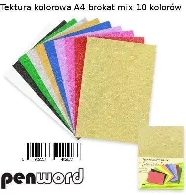 Tektura A4 gładka brokat kolorowa - tantis.pl