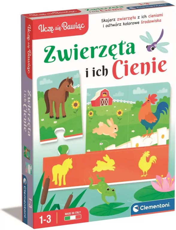 Clementoni. Zwierzęta i ich cienie. Uczę się bawiąc - tantis.pl
