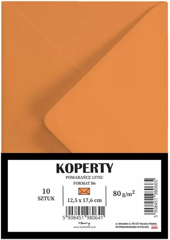 Koperty B6 pomarańczowe - tantis.pl