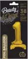 Balon foliowy B&C Cyfra stojaca "1" złota 38cm - tantis.pl